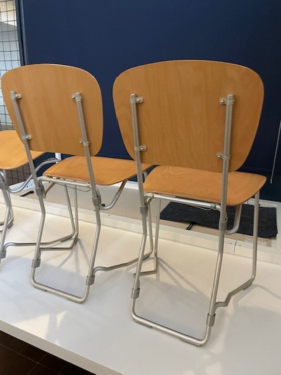 Image 1 of 4x Aluflex Horizontal Stacking Chairs