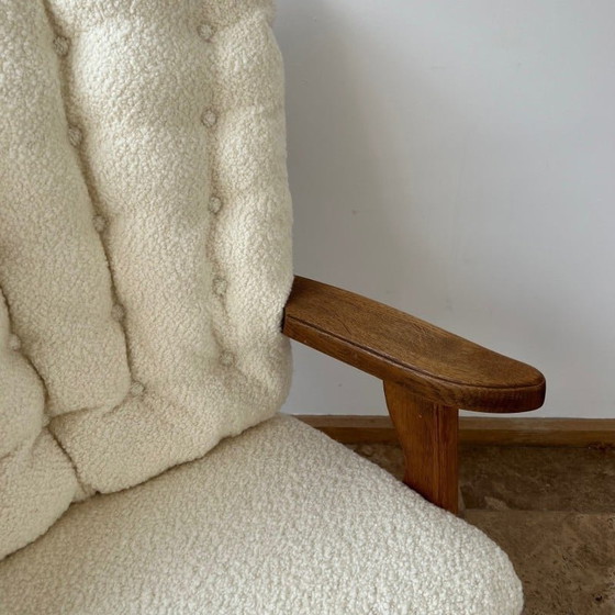 Image 1 of Mid-century French oakwood armchair by Guillerme et Chambron, 1960s