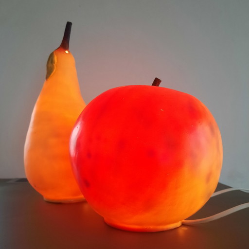 Heico lampes figurines pomme et poire