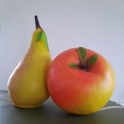 Heico lampes figurines pomme et poire