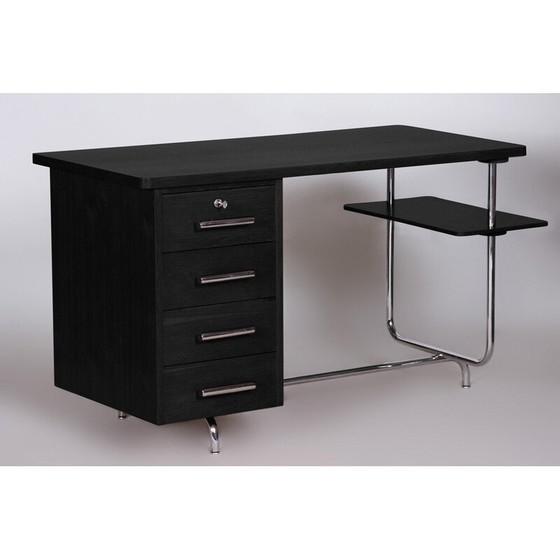 Image 1 of Vintage Bauhaus oakwood writing desk by Jindrich Halabala, 1930s