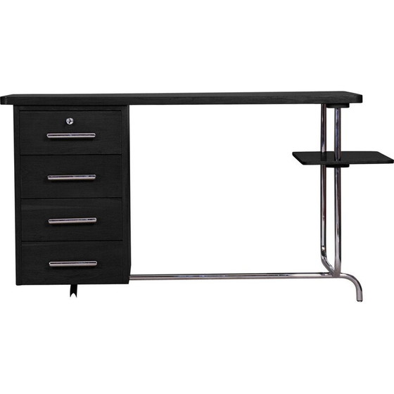 Image 1 of Vintage Bauhaus oakwood writing desk by Jindrich Halabala, 1930s