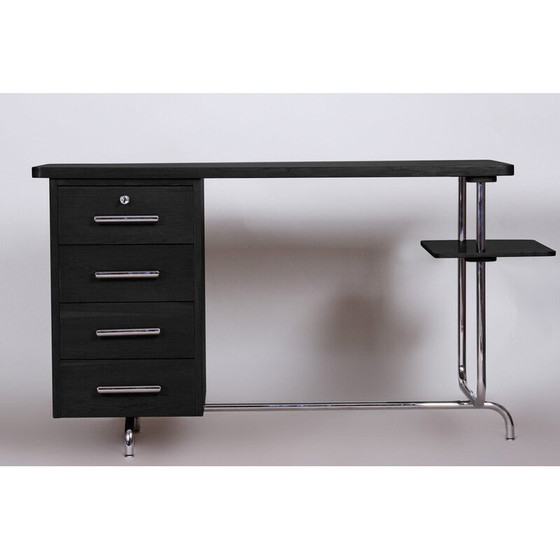 Image 1 of Vintage Bauhaus oakwood writing desk by Jindrich Halabala, 1930s