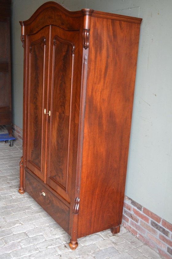 Image 1 of Antique Mahogany Bow Cabinet