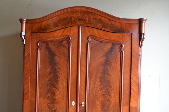 Image 1 of Antique Mahogany Bow Cabinet