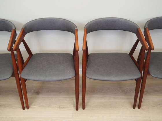 Image 1 of Set Of Four Teak Chairs, Danish Design, 1960S, Designer: Ejner Larsen & Aksel Bender Madsen