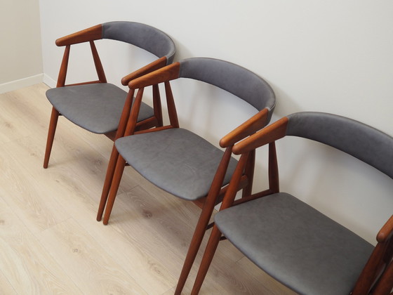 Image 1 of Set Of Four Teak Chairs, Danish Design, 1960S, Designer: Ejner Larsen & Aksel Bender Madsen