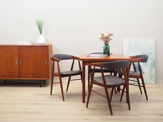 Image 1 of Set Of Four Teak Chairs, Danish Design, 1960S, Designer: Ejner Larsen & Aksel Bender Madsen