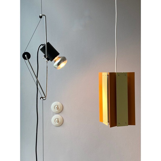 Image 1 of Vintage pendant lamp in metal painted by Lyfa, Denmark 1960s