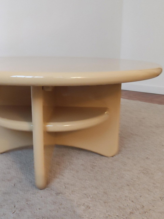 Image 1 of Circular Coffee Table In Lacquered Wood, Denmark 1990S