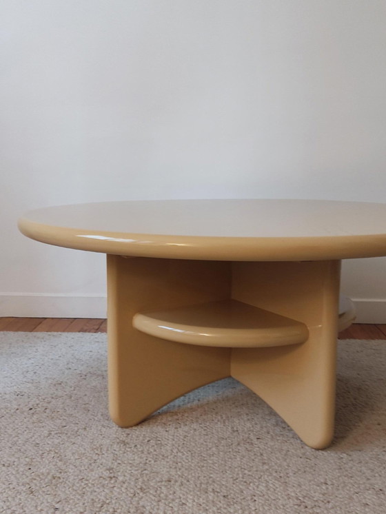 Image 1 of Circular Coffee Table In Lacquered Wood, Denmark 1990S