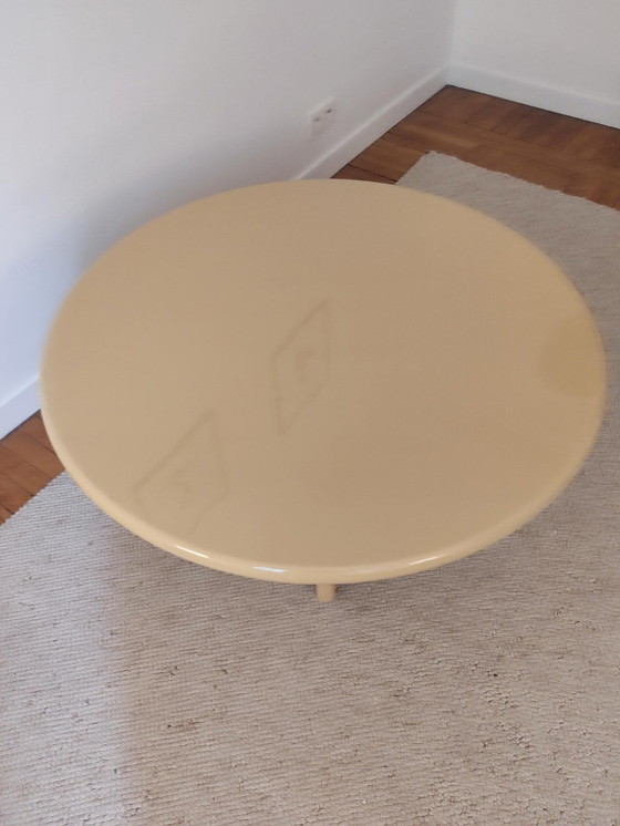 Image 1 of Circular Coffee Table In Lacquered Wood, Denmark 1990S