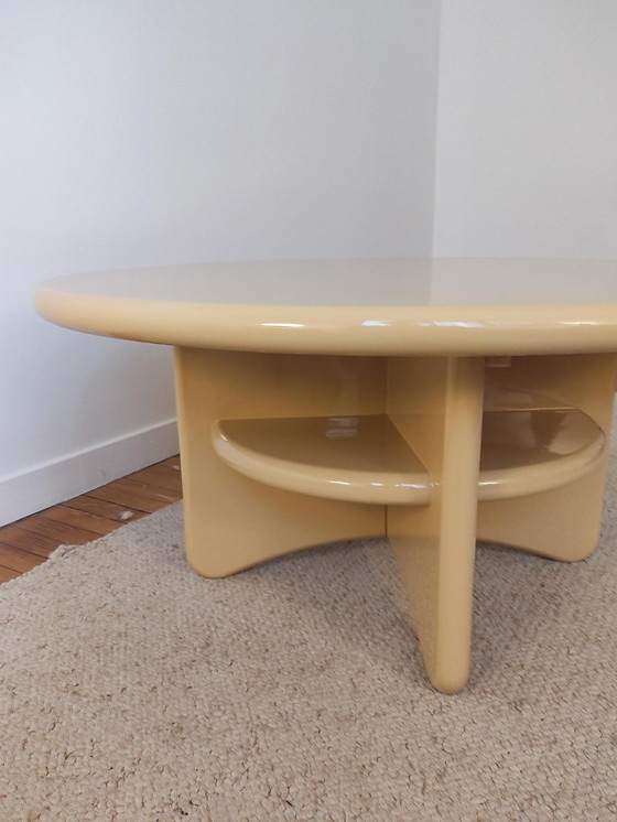 Image 1 of Circular Coffee Table In Lacquered Wood, Denmark 1990S