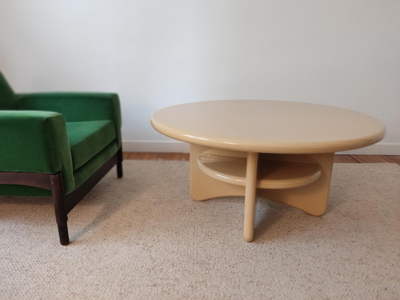 Image 1 of Circular Coffee Table In Lacquered Wood, Denmark 1990S