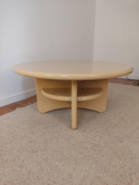 Image 1 of Circular Coffee Table In Lacquered Wood, Denmark 1990S