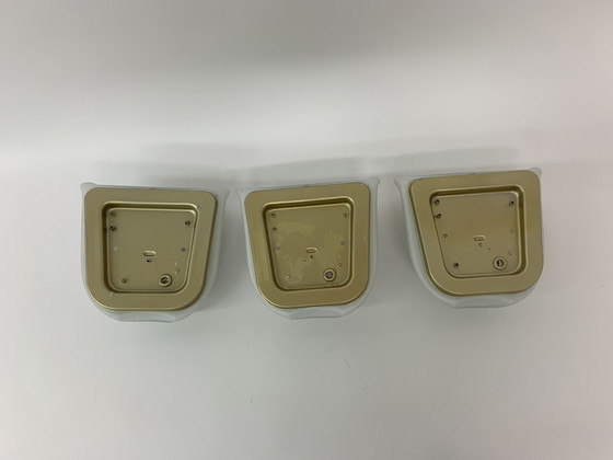 Image 1 of 3x Glashütte Limburg Mid-Century Design Wall Lamps - 1970s