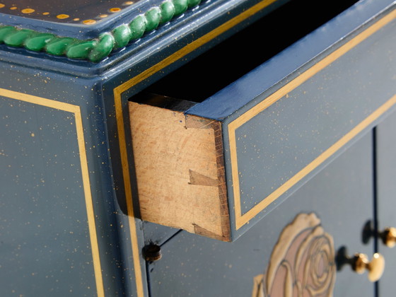 Image 1 of Paul Follot Piccolo mobiletto in faggio dipinto 1920