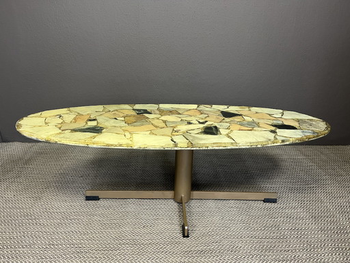 Vintage coffee table with natural stone