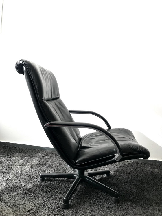 Image 1 of Geoffrey Harcourt for Artifort Model F141 swivel armchair with footstool