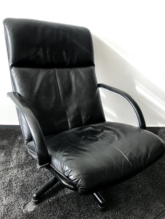 Image 1 of Geoffrey Harcourt for Artifort Model F141 swivel armchair with footstool