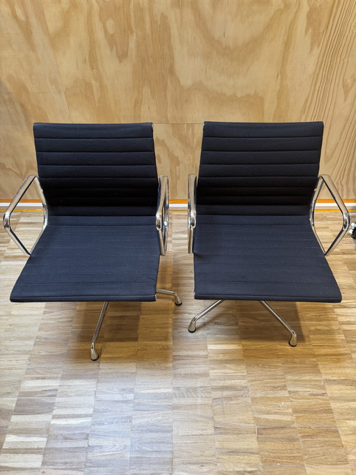 2X Vitra Eames Ea108 Hopsak Black Swivel