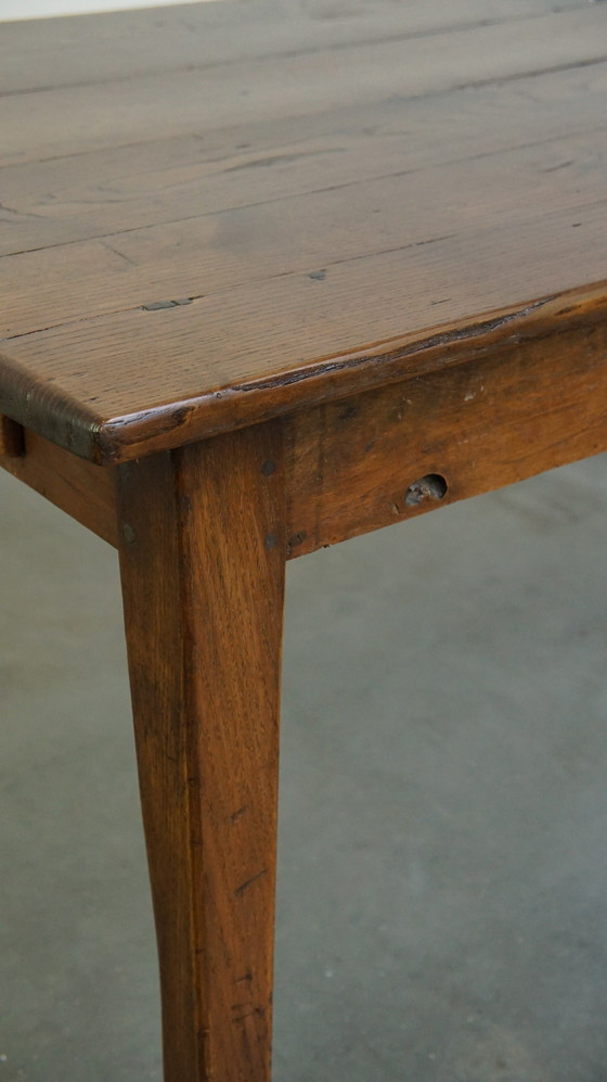 Image 1 of Oak Dining Table With 2 Drawers