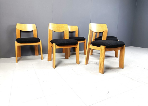 Image 1 of Vintage Brutalist Dining Chairs, Set Of 6, 1970S 