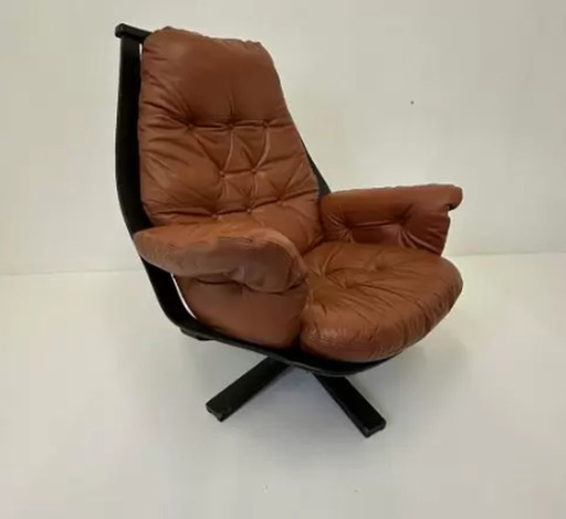 Hans Brattrud pour Hove Möbler fauteuil pivotant , 1970's