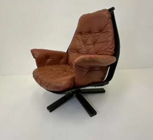 Hans Brattrud pour Hove Möbler fauteuil pivotant , 1970's