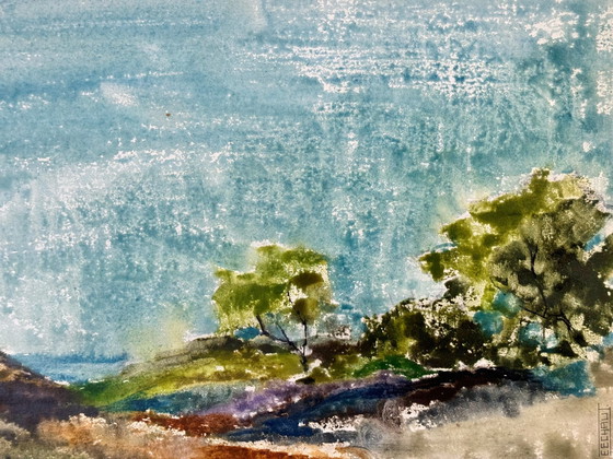 Image 1 of Watercolor Landscape. 1971.- Eugene Eechaut (1928-2019)