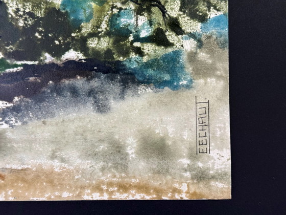 Image 1 of Watercolor Landscape. 1971.- Eugene Eechaut (1928-2019)