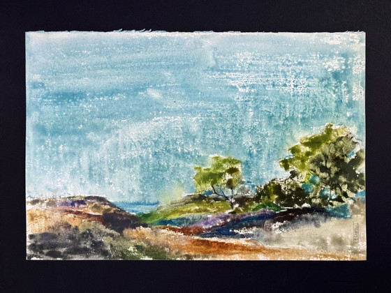 Image 1 of Watercolor Landscape. 1971.- Eugene Eechaut (1928-2019)