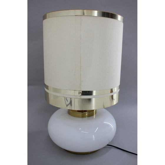 Image 1 of Lampada da tavolo vintage in vetro e ottone, Italia anni '70