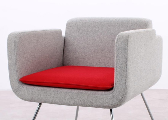 Image 1 of 4X Schaffenburg Solo Art Y Armchair Gray/Red