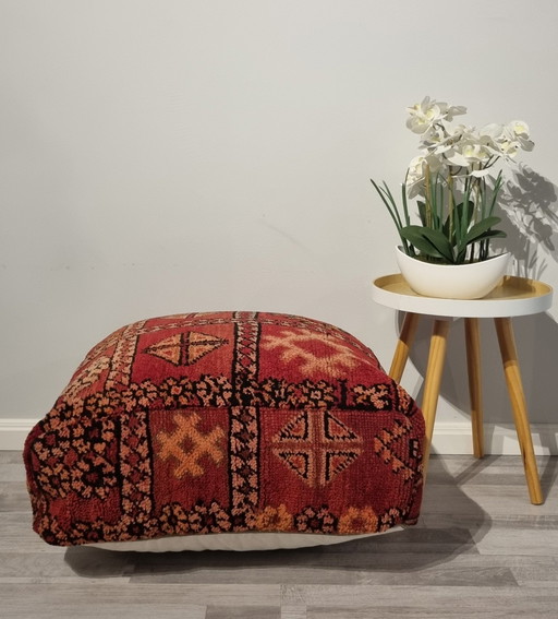 Kelim Berber Pouf, Moroccan Pouf Handmade In Morocco