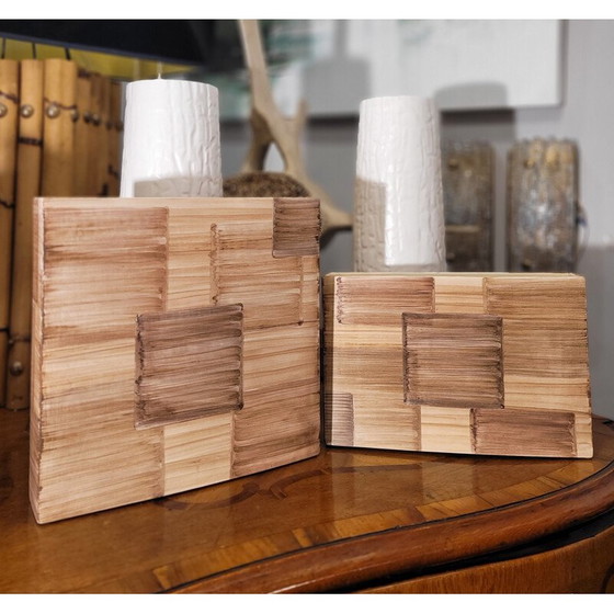 Image 1 of Pair of vintage Quadra vases for Roche Bobois