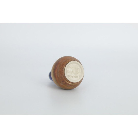 Image 1 of Vintage collectible blue and brown stoneware vase by Gunnar Borg for Höganäs Keramik, Sweden 1960