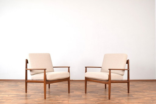 Mid-Century Danish Teak Lounge Chairs by Grete Jalk for France & Son, 1960s, Set of 2