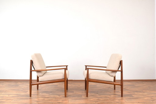 Mid-Century Danish Teak Lounge Chairs by Grete Jalk for France & Son, 1960s, Set of 2