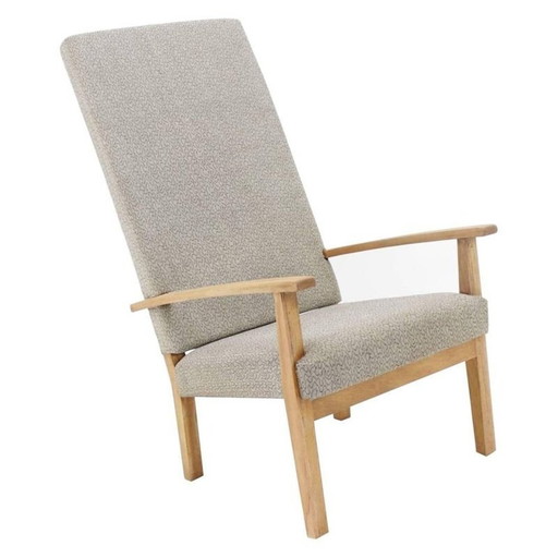 Vintage grey fabric armchair from Czech - 1960s
