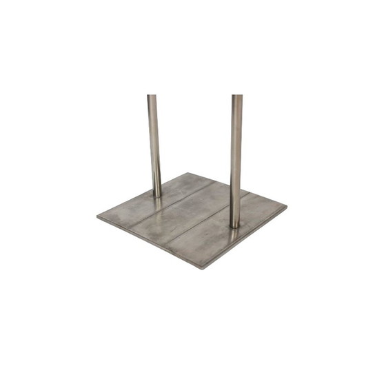 Image 1 of Vintage geometric floor lamp in silver metal, 1980