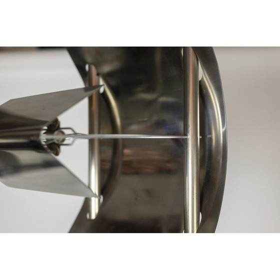 Image 1 of Vintage geometric floor lamp in silver metal, 1980