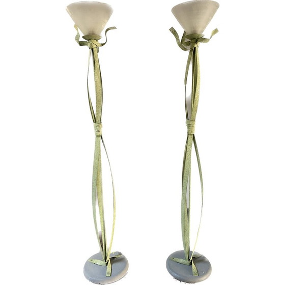 Image 1 of Set of 5 vintage Murano glass floor lamps, 1960