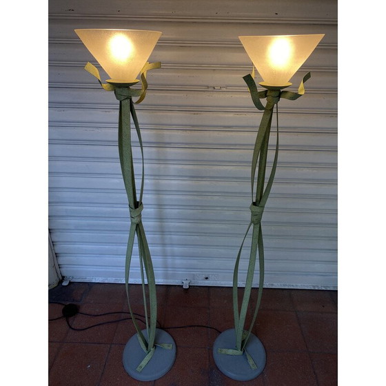 Image 1 of Set of 5 vintage Murano glass floor lamps, 1960