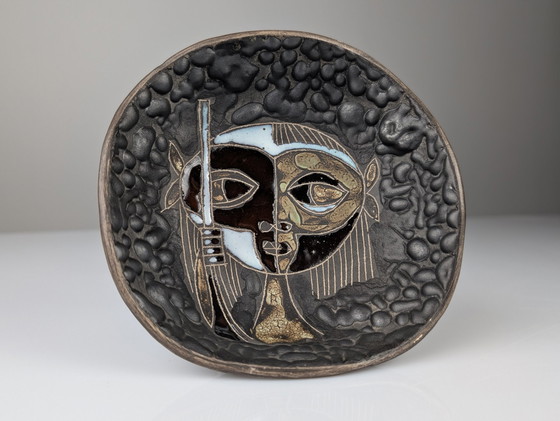 Image 1 of Relief Ceramic Bowl By Marcello Fantoni, 1950S