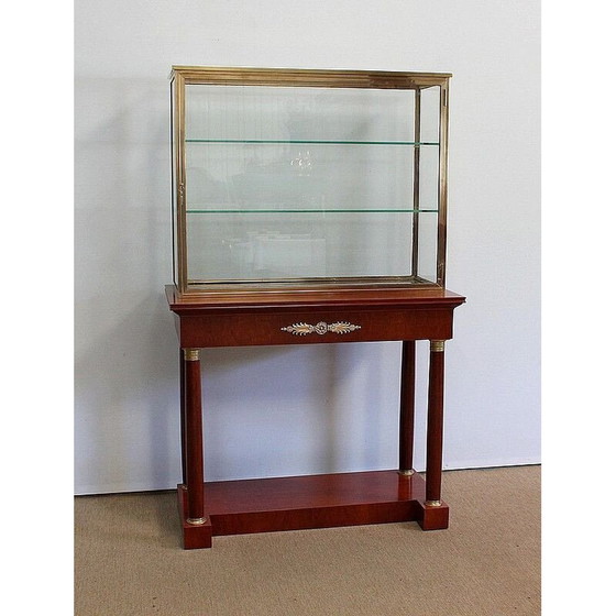 Image 1 of Vintage display cabinet on console