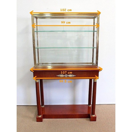 Image 1 of Vintage display cabinet on console