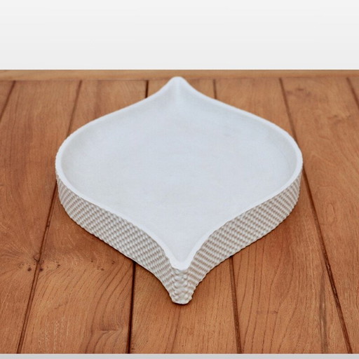 Vintage ceramic dish by Ambrogio Pozzi for Gresline, Italy 1970