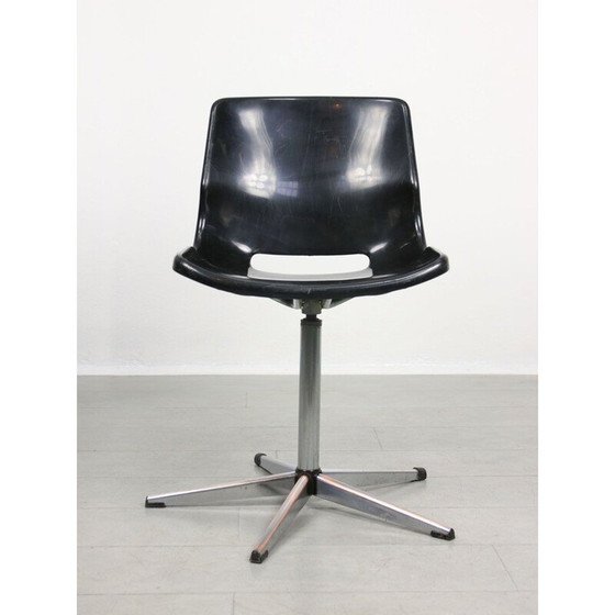 Image 1 of Vintage black office swivel armchair by Svante Schöblom for Overman Ab, Sweden 1970s