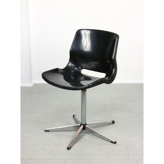 Image 1 of Vintage black office swivel armchair by Svante Schöblom for Overman Ab, Sweden 1970s